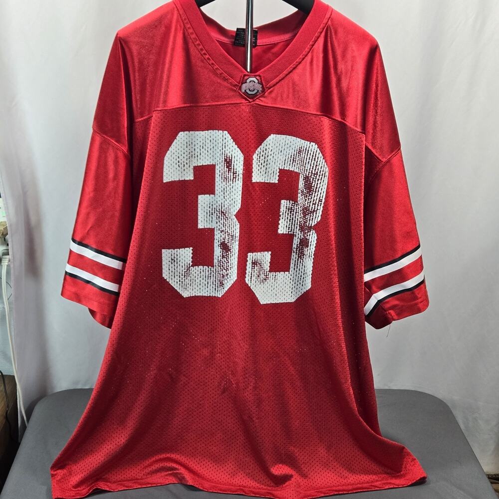 Atlantis Ohio State Buckeyes 33 NCAA Football Jersey 2XL Red Heavy Cracking